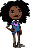 African american girl with purple shirt