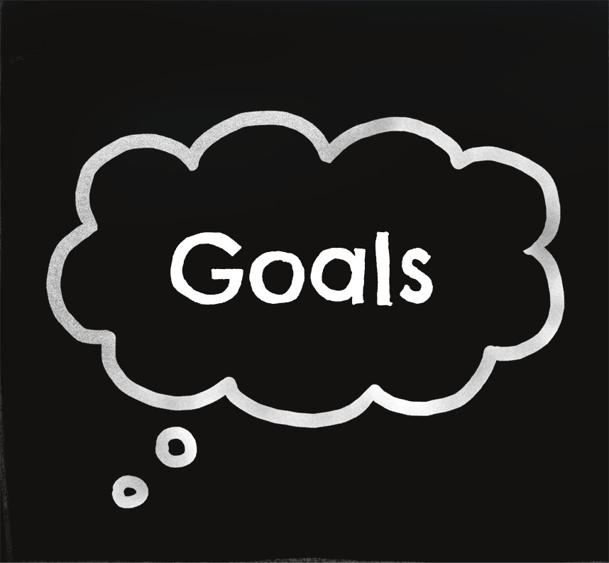 Chalkboard showing word: Goals